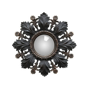 Miroir fleurs noires
