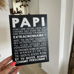Petite Pancarte "Papi ...” bois