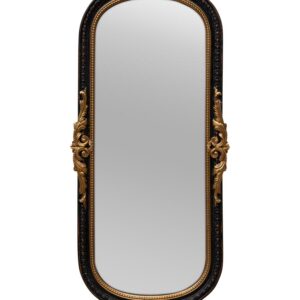 Miroir ovale chic or