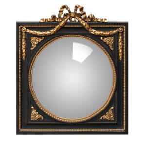 Miroir style vintage carré noir et doré