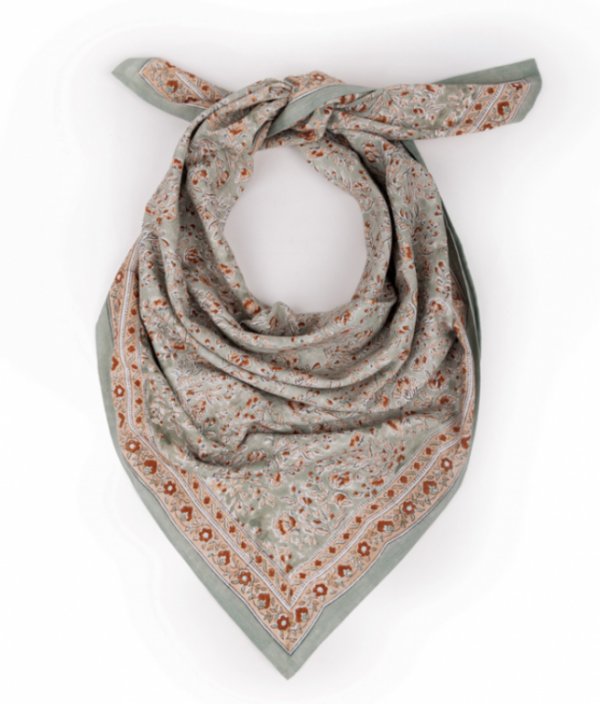 Foulard fleuri vert