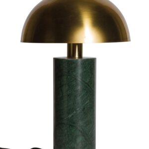 Lampe en marbre vert et or