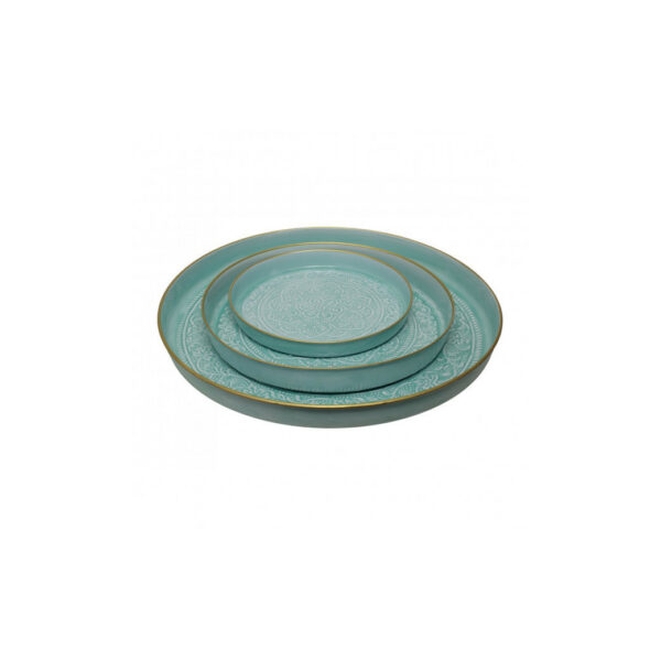 Grand plateau ethnique bleu ciel – Image 4