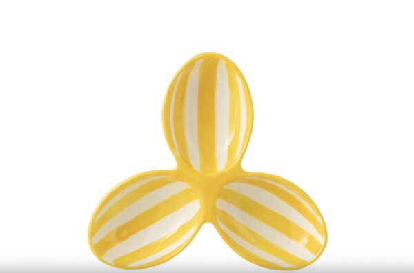 Plat apéritif rayé jaune – Image 2