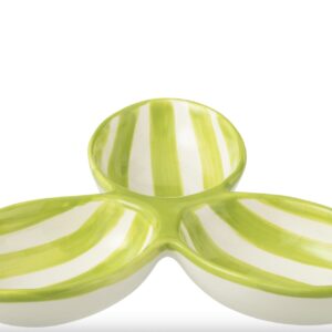 Plat aperitif rayé vert