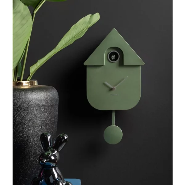 Horloge Coucou moderne Vert métallisé – Image 2