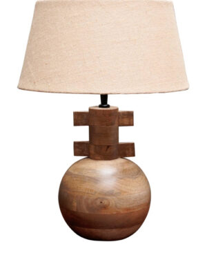 Lampe bois et jute