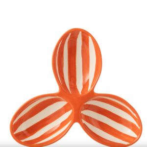 Plat aperitif rayé orange
