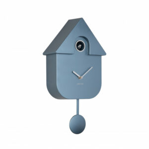 Horloge Coucou moderne bleu métallisé