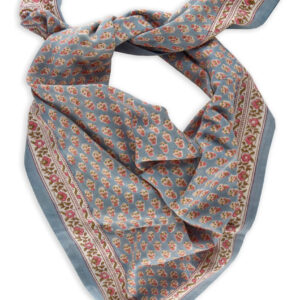 Foulard bleu ciel et rose - Bindi Atelier