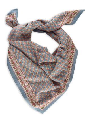 Foulard bleu ciel et rose - Bindi Atelier