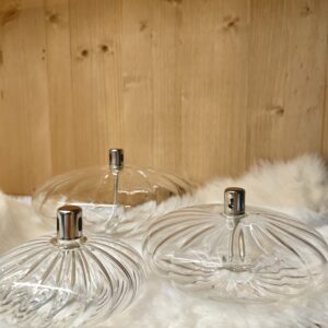 Trio lampe à huile ovale strié