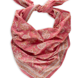 Foulard rose fleuri - Bindi Atelier