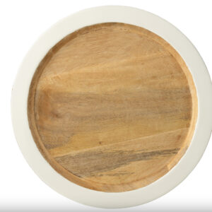 Plateau Décoratif Bois et Blanc