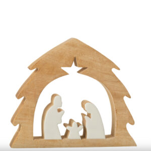 Crèche de Nöel bois et blanche