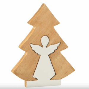 Ange dans un sapin en bois