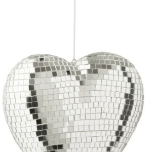 Coeur boule à facette argenté