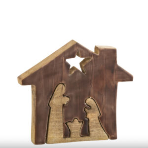 Crèche maison bois marron