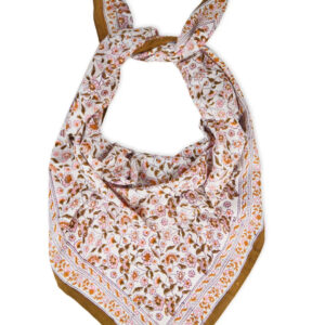 Foulard léopard kaki et rose clair - Bindi Atelier