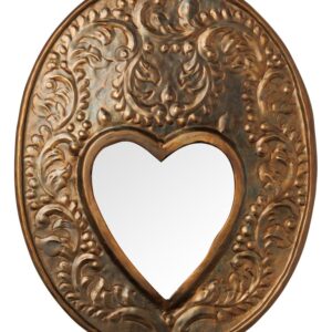Plaque ovale et miroir cœur
