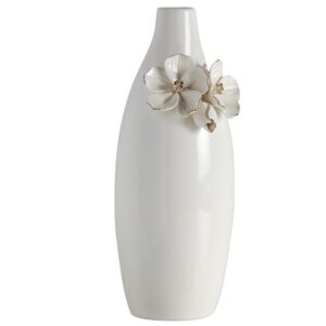 Grand vase blanc fleuri