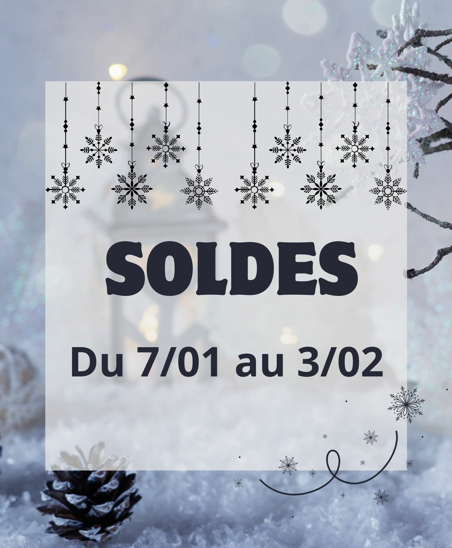 Affiche Soldes d'Hiver Promotion Moderne Bleu - 1