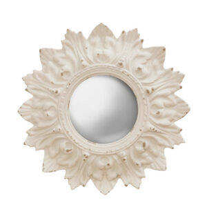 Grand miroir à fleurs blanches