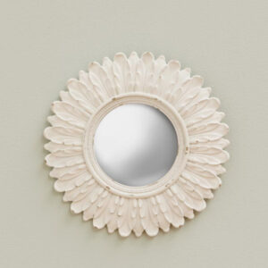 Miroir fleuris blanc