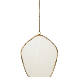 Miroir à suspendre festonné doré