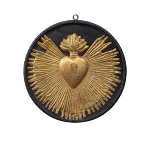 Ex voto dans cadre rond à suspendre