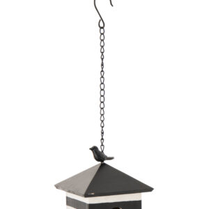 Nichoir rayé noir et blanc