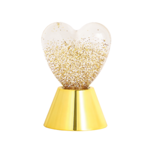 Lampe pailletée dorée en forme de coeur