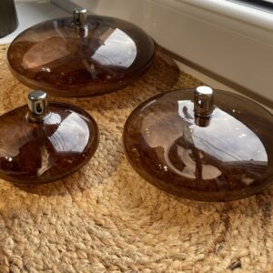 Trio lampe à huile ovale bronze