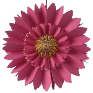 Fleur en papier rose et jaune