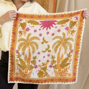 Foulard Ochre et palmier - Bindi Atelier