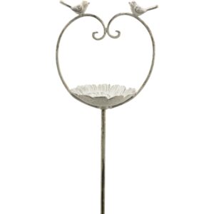 Mangeoire à oiseau avec piquet en forme de coeur
