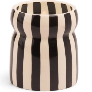 Bougie en céramique rayée