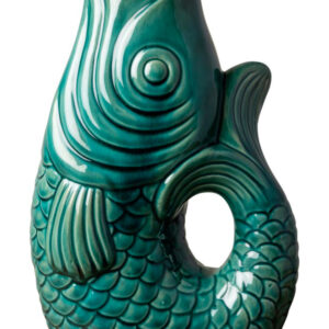 Vase poisson en grès vert